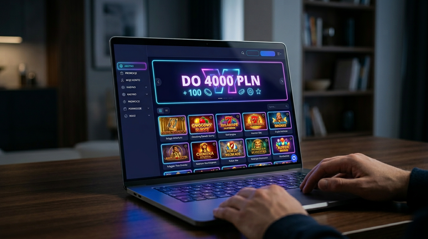 Interfejs kasyna internetowego Vulkan Bet z banerem bonusowym 4000 PLN