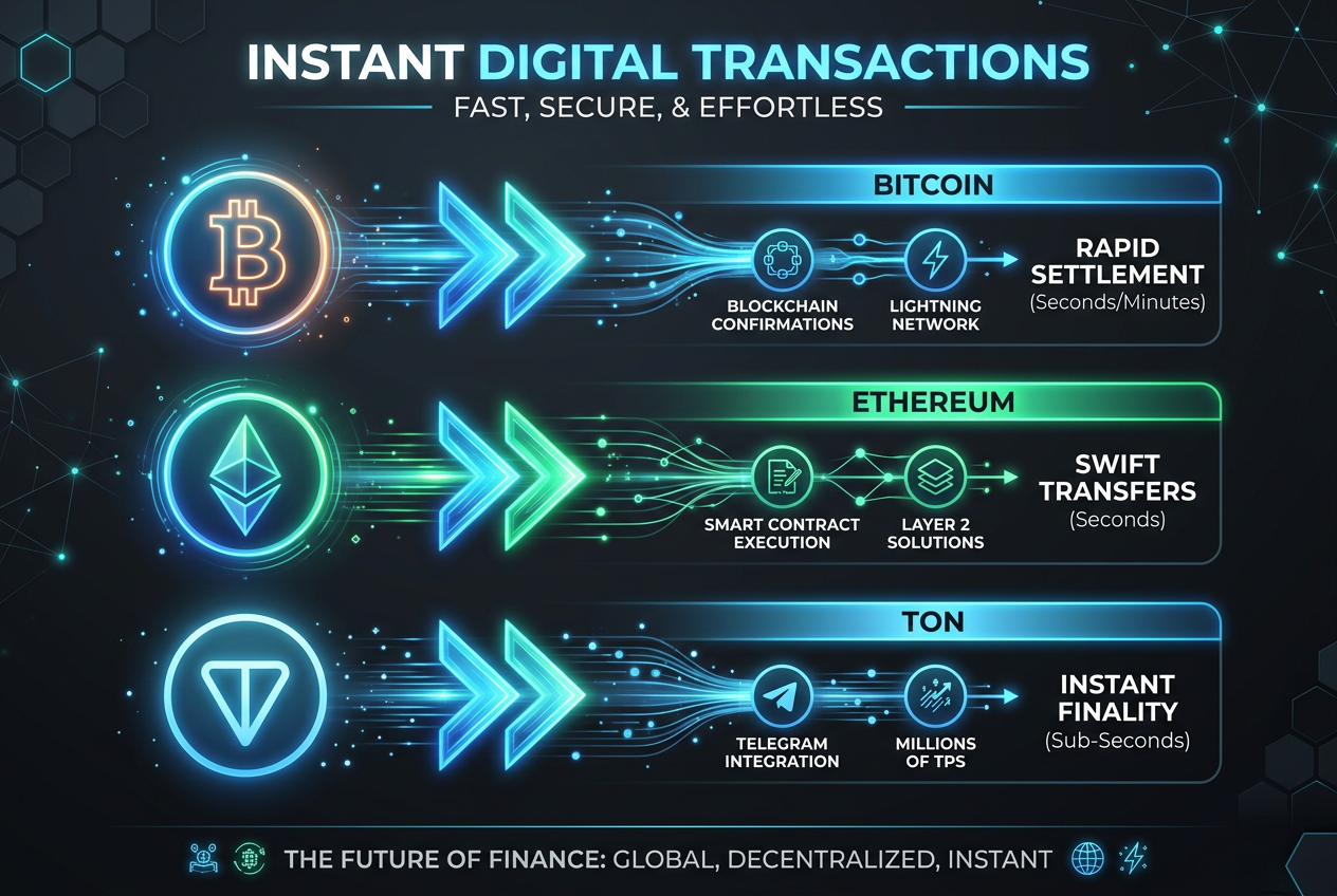Infografika porównująca płatności kryptowalutowe TON z tradycyjnymi portfelami w kasynie online